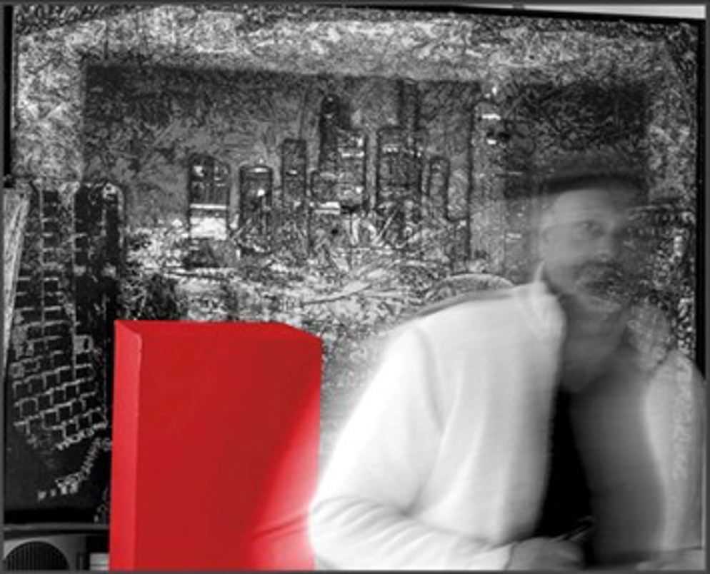 Eric Thuis voor kunstwerk