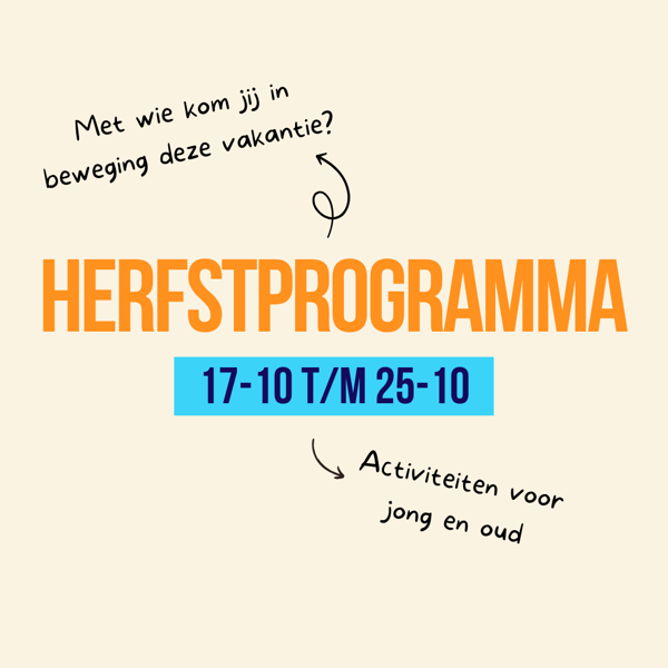 Plaatje met tekst: herfstvakantie 17-10 t/m 25-10 