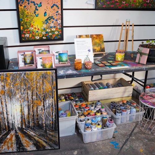 Schilderijen in Atelier Femke Kock