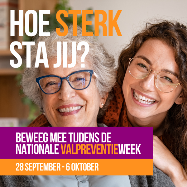 fOTO VAN MODER EN DOCHTER MET TITEEL nATIONALE vALPREVENTIEWEEK 28 SEPTEMBER T/M 6 OKTOBER