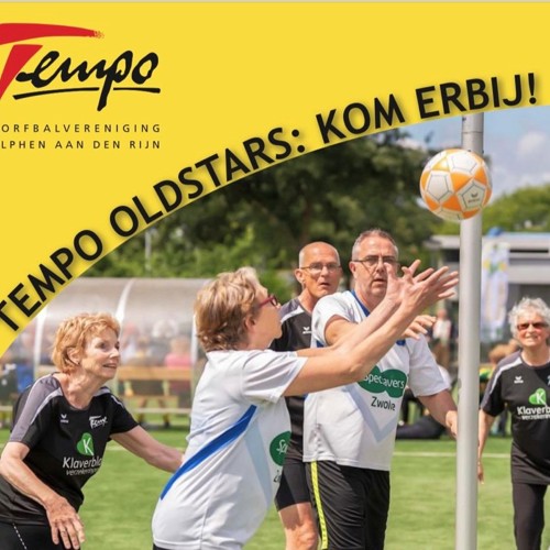 Actiefoto KV Tempo Oldstars Korfbal met melding: Kom erbij!