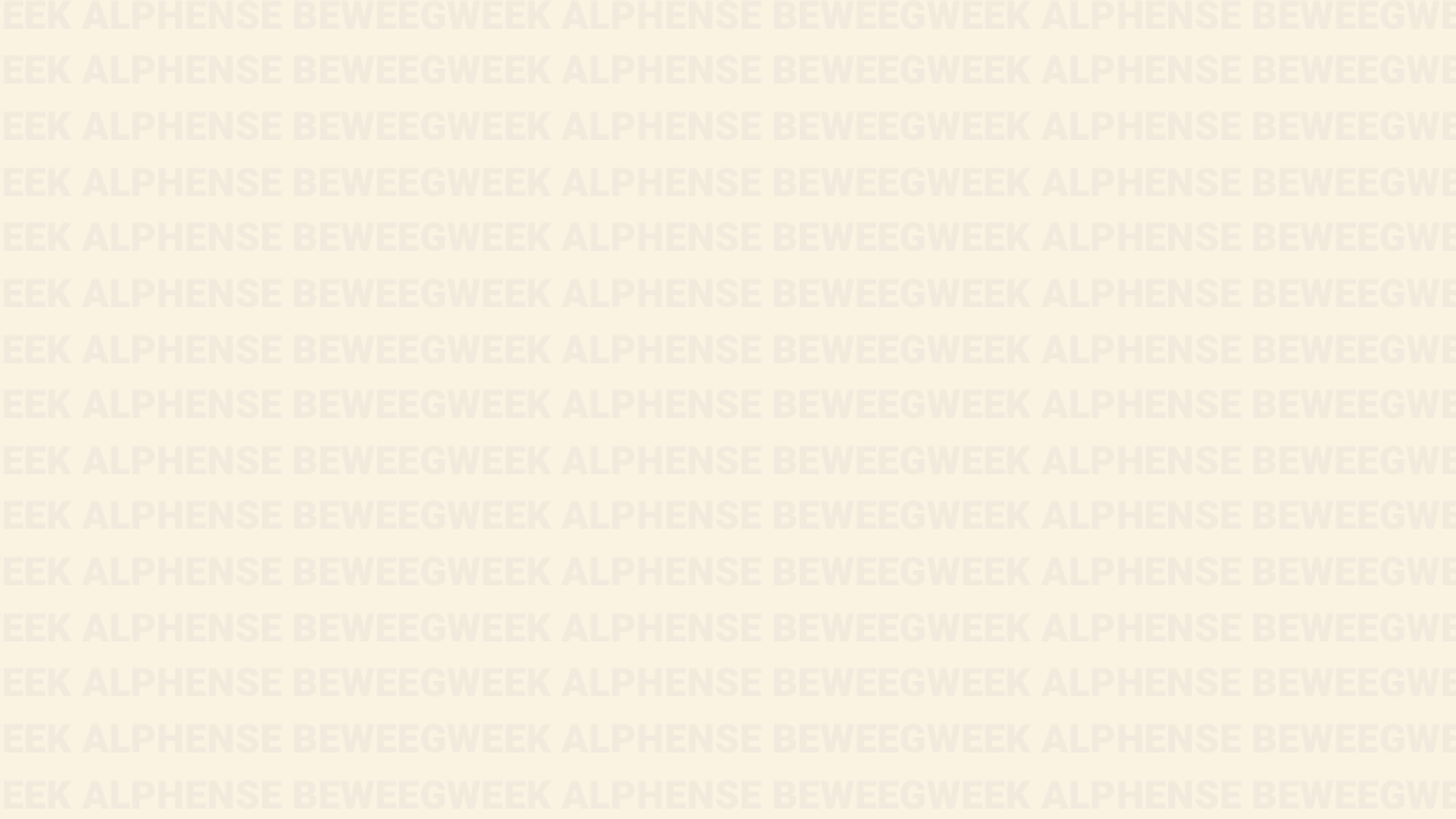 Gebroken wit achtergrond met de woorden: alphense Beweegweek erop