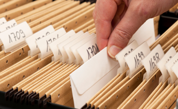 Archiefmappen in lade