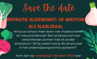 Poster als uitnodiging voor Inspiratie Bijeenkomst Moestuinieren