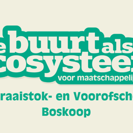 Header met logo De Buurt als Ecosysteem in de draaistok- en Voorofschebuurt Boskoop