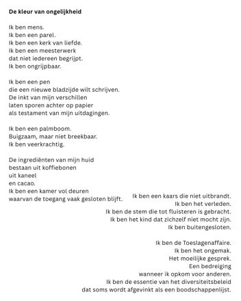 Tekst van Chanty: De kleur van ongelijkheid