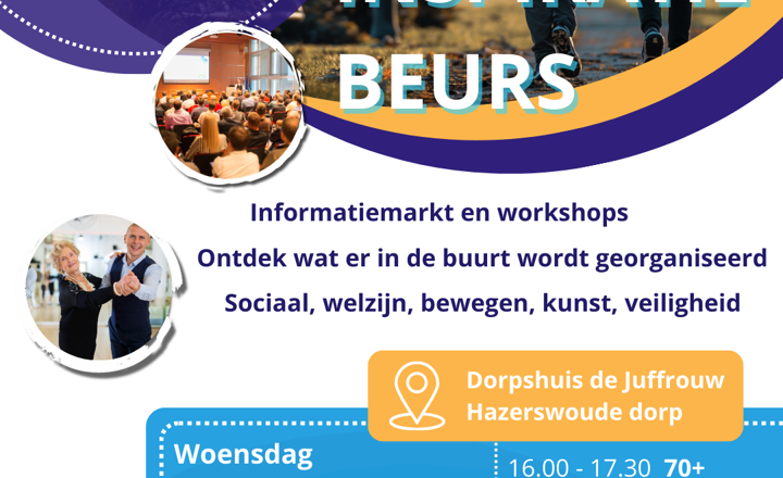 Flyer kunst van het ouder worden beurs op 25 maart