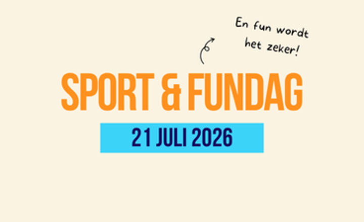 Sport en fundag titel met datum 21 juli 2026