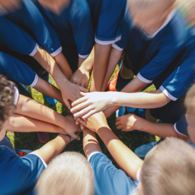 Sportteam doet een yell