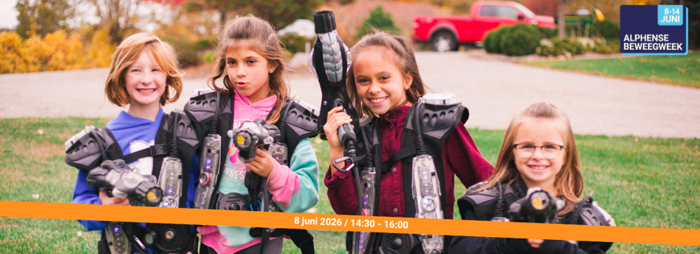 4 meisjes met laserguns